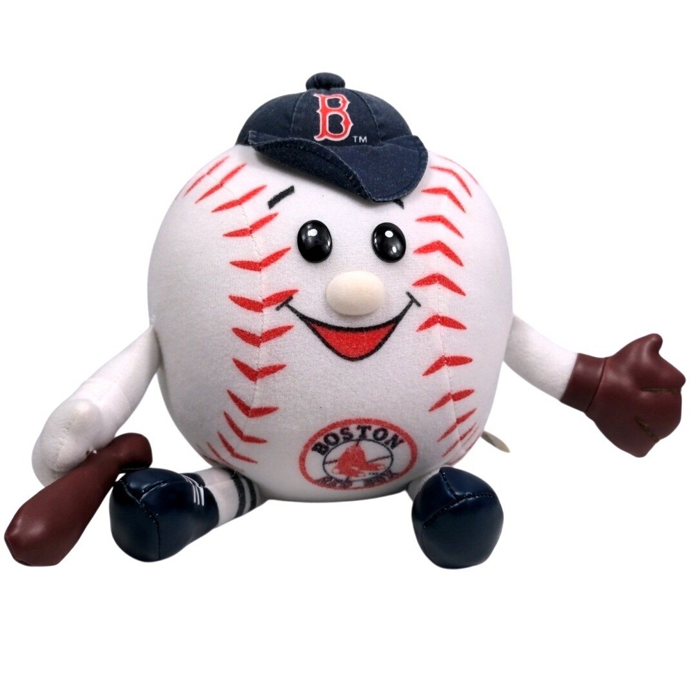 VTG 2000s Good‎ Stuff Boston Red Sox Plush Baseball Guy Bat Glove Hat Mascot 9"